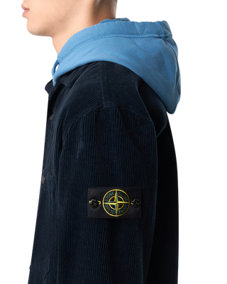 Stone Island 1200012 ORGANIC COTTON CORDUROY 800 Overshirt Navy Blue