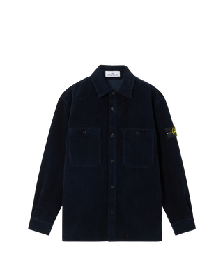 Stone Island 1200012 ORGANIC COTTON CORDUROY 800 Overshirt Navy Blue