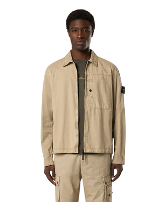 Stone Island 1200032 Zipped Cotton Jacket Beige