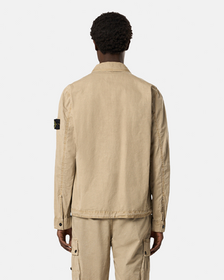 Stone Island 1200032 Zipped Cotton Jacket Beige
