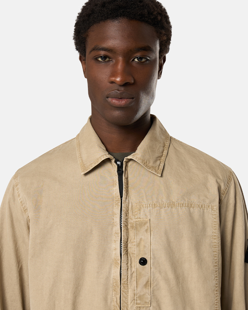 Stone Island 1200032 Zipped Cotton Jacket Beige