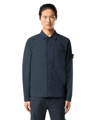 Stone Island 1200033 Zipped Cotton Overshirt Blue