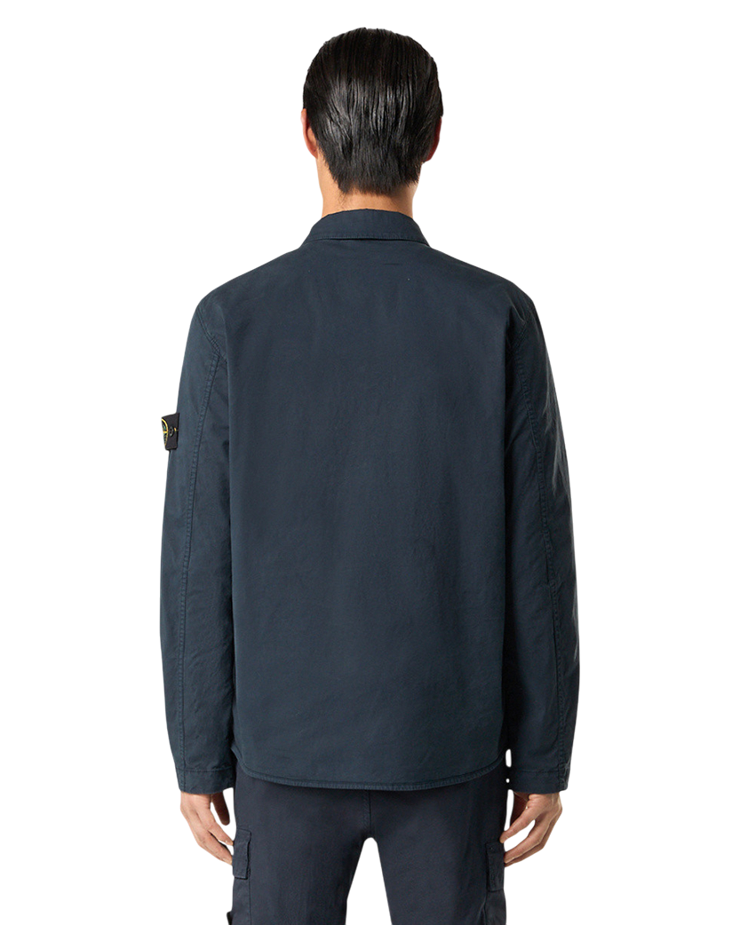 Stone Island 1200033 Zipped Cotton Overshirt Blue