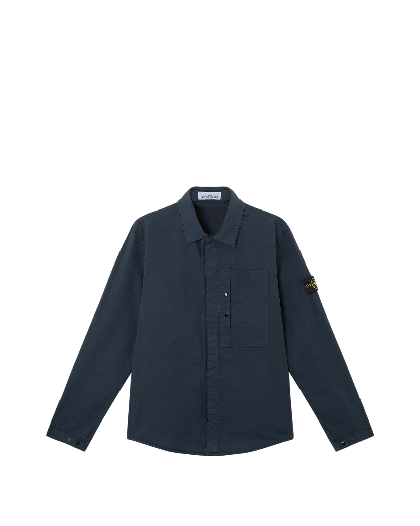 Stone Island 1200033 Zipped Cotton Overshirt Blue
