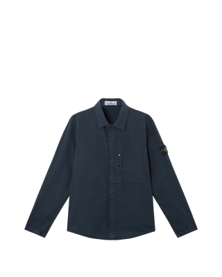 Stone Island 1200033 Zipped Cotton Overshirt Blue