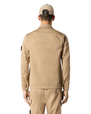 Stone Island 1200128 ORGANIC STRETCH COTTON SATIN Overshirt Biscuit Beige