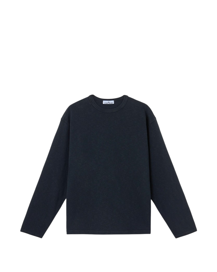 Stone Island 2100017 VANISE COTTON JERSEY ‘OLD’ EFFECT Sweatshirt Navy Blue