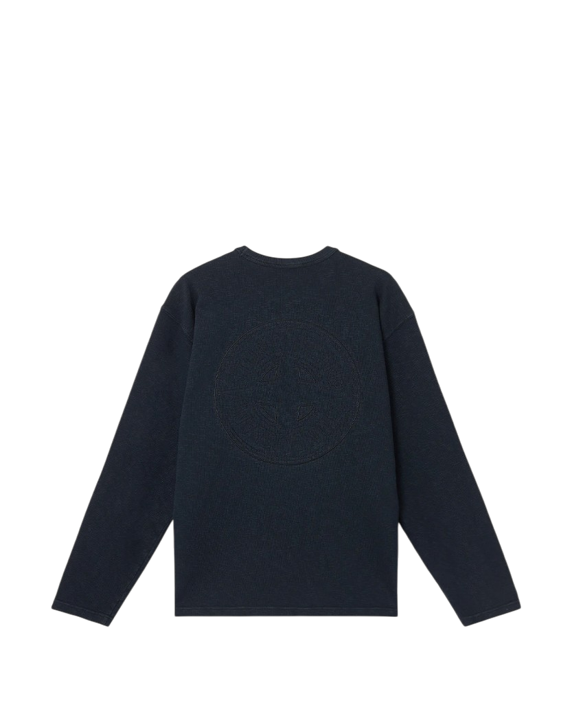 Stone Island 2100017 VANISE COTTON JERSEY ‘OLD’ EFFECT Sweatshirt Navy Blue