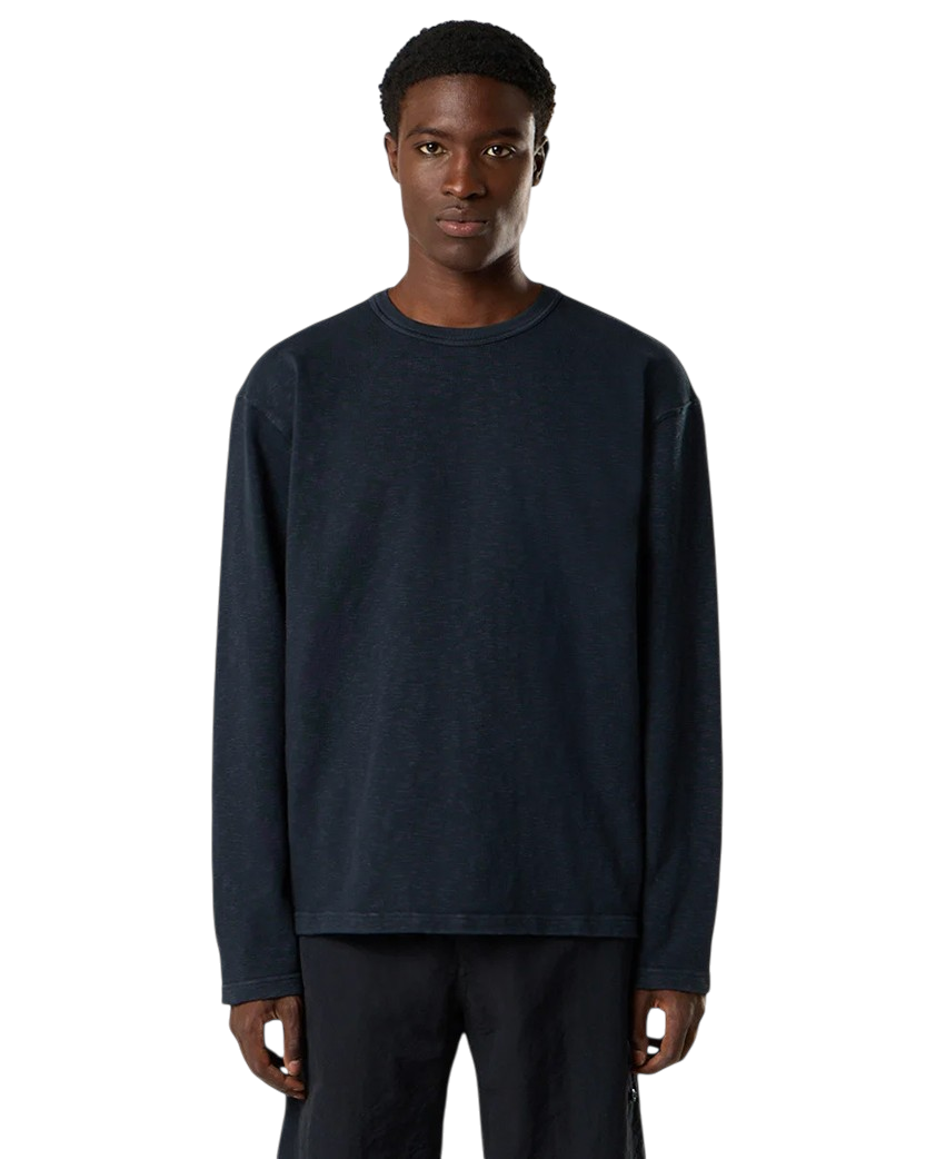 Stone Island 2100017 VANISE COTTON JERSEY ‘OLD’ EFFECT Sweatshirt Navy Blue