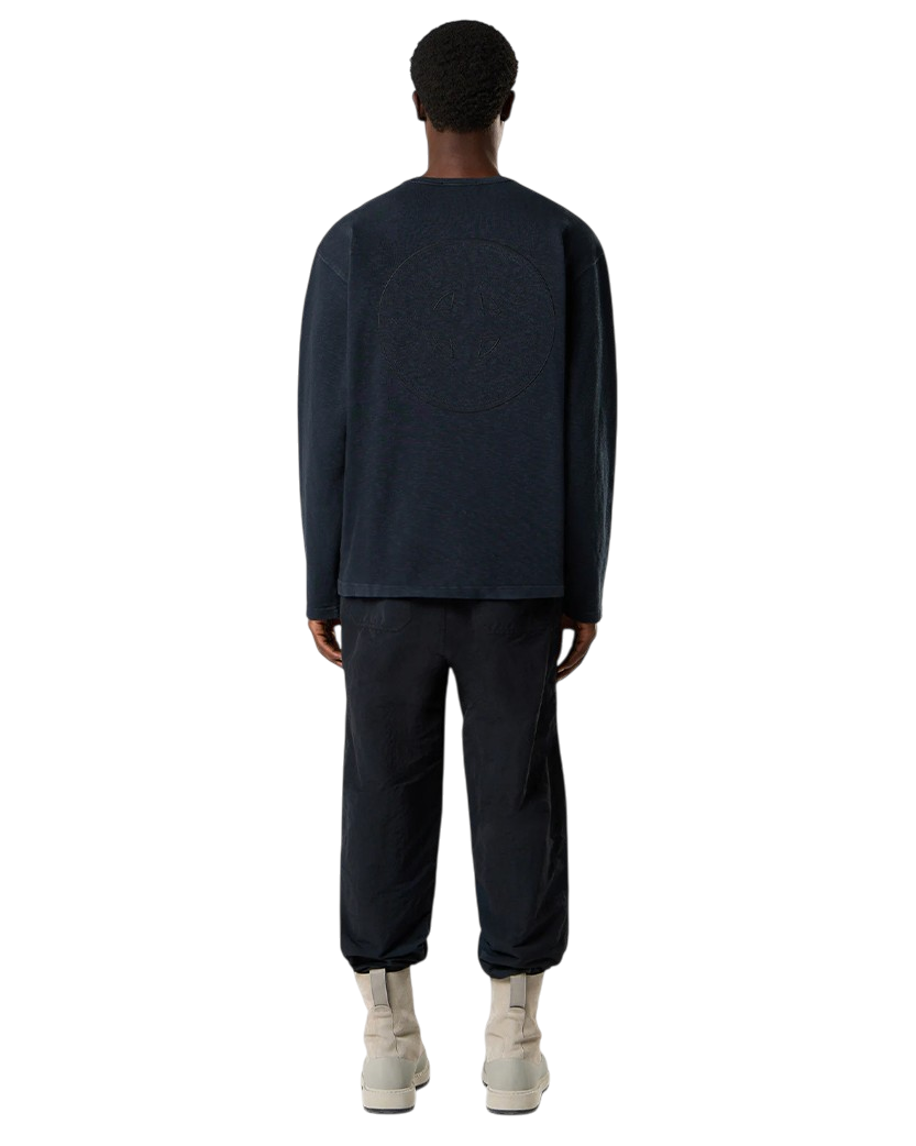 Stone Island 2100017 VANISE COTTON JERSEY ‘OLD’ EFFECT Sweatshirt Navy Blue
