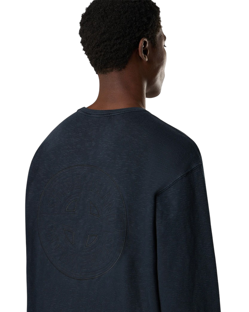 Stone Island 2100017 VANISE COTTON JERSEY ‘OLD’ EFFECT Sweatshirt Navy Blue