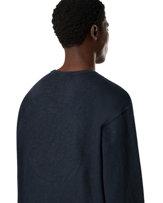 Stone Island 2100017 VANISE COTTON JERSEY ‘OLD’ EFFECT Sweatshirt Navy Blue