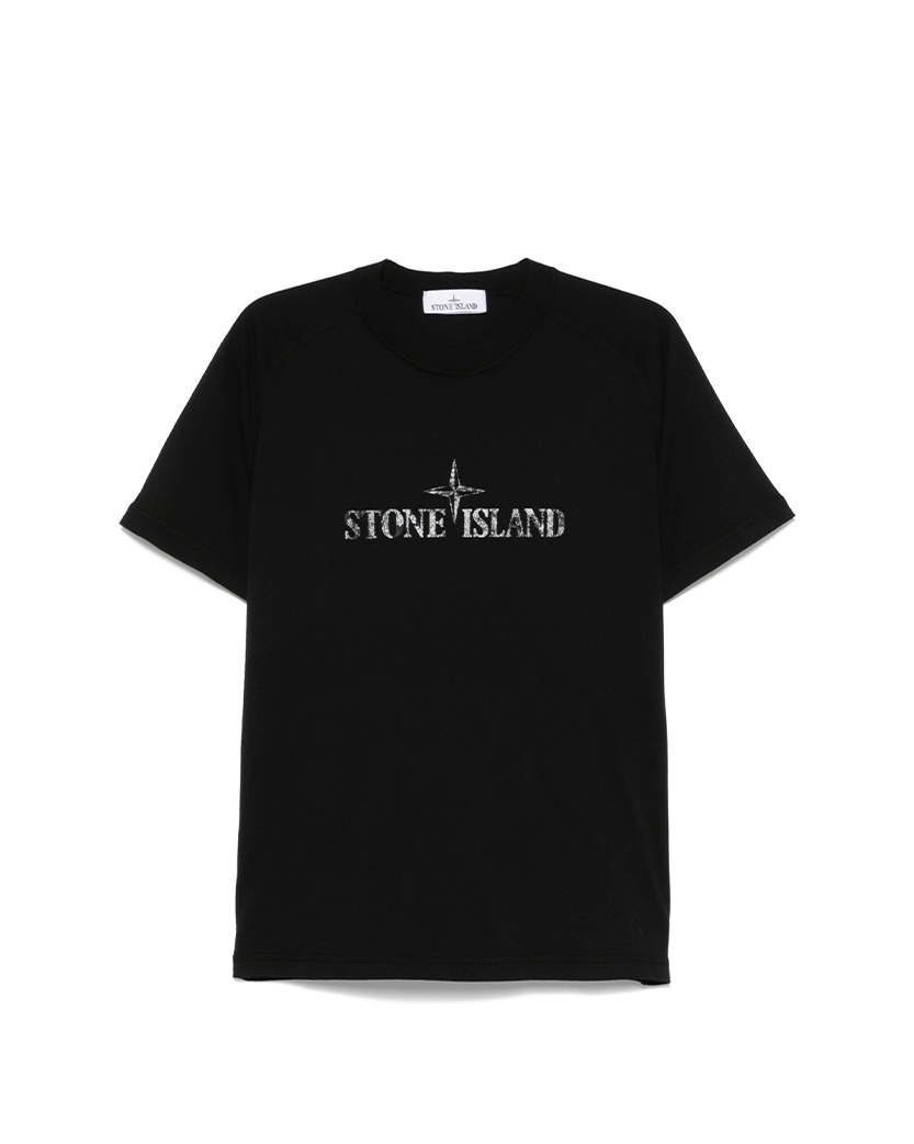 Stone Island 2100020 Organic Cotton 'Institutional Two' Print T-shirt Black
