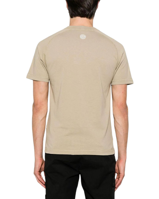 Stone Island 2100020 Organic Cotton 'Institutional Two' Print T-Shirt Desert Beige