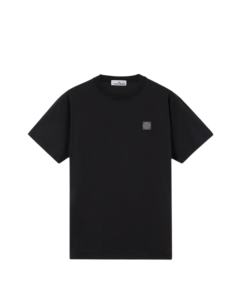 Stone Island 2100029 ORGANIC COTTON JERSEY 'FISSATO' EFFECT T-Shirt Black