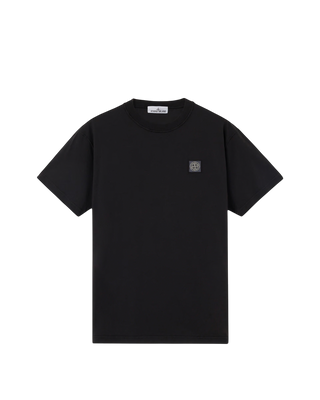 Stone Island 2100029 ORGANIC COTTON JERSEY 'FISSATO' EFFECT T-Shirt Black