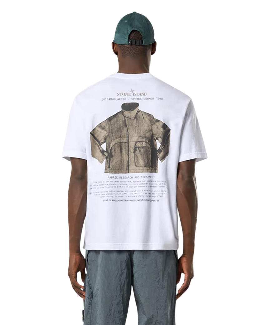 Stone Island 2100037 ORGANIC COTTON JERSEY T-shirt 'Archivio' Print White