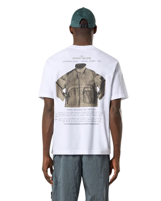 Stone Island 2100037 ORGANIC COTTON JERSEY T-shirt 'Archivio' Print White