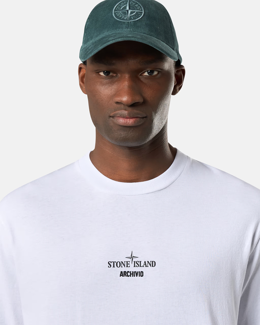 Stone Island 2100037 ORGANIC COTTON JERSEY T-shirt 'Archivio' Print White