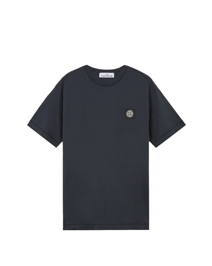 Stone Island 2100039 60/2 COTTON JERSEY T-Shirt Compass Logo Patch Navy Blue