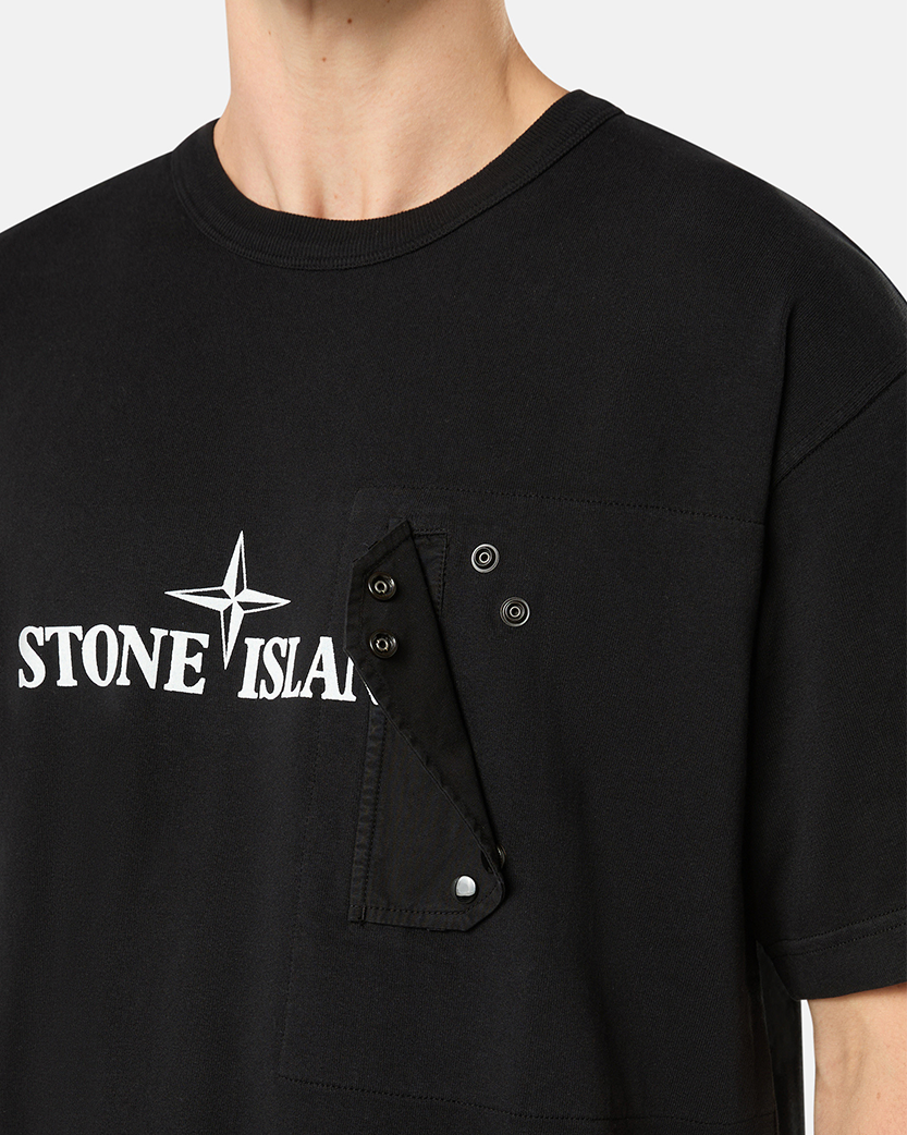 Stone Island 21079 24/2 Cotton Jersey Print T-Shirt Black