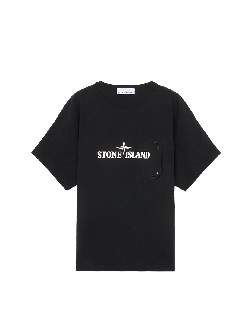 Stone Island 21079 24/2 Cotton Jersey Print T-Shirt Black