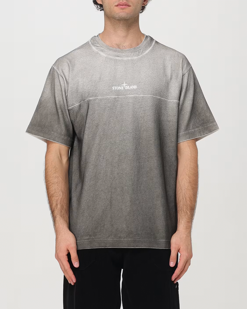 Stone Island 215T2 Logo Patch Gradient Crewneck T-Shirt Grey