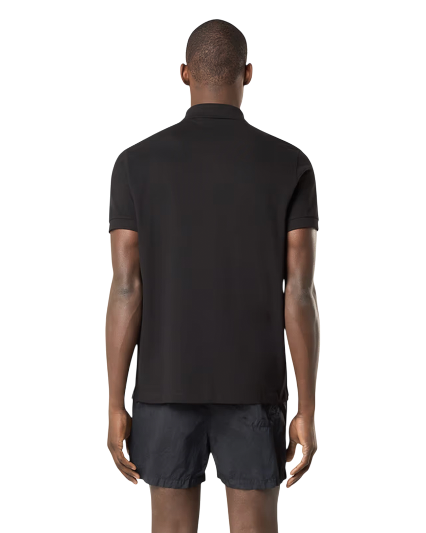 Stone Island 22002SC Organic Cotton Elastane Pique Polo T-Shirt Black