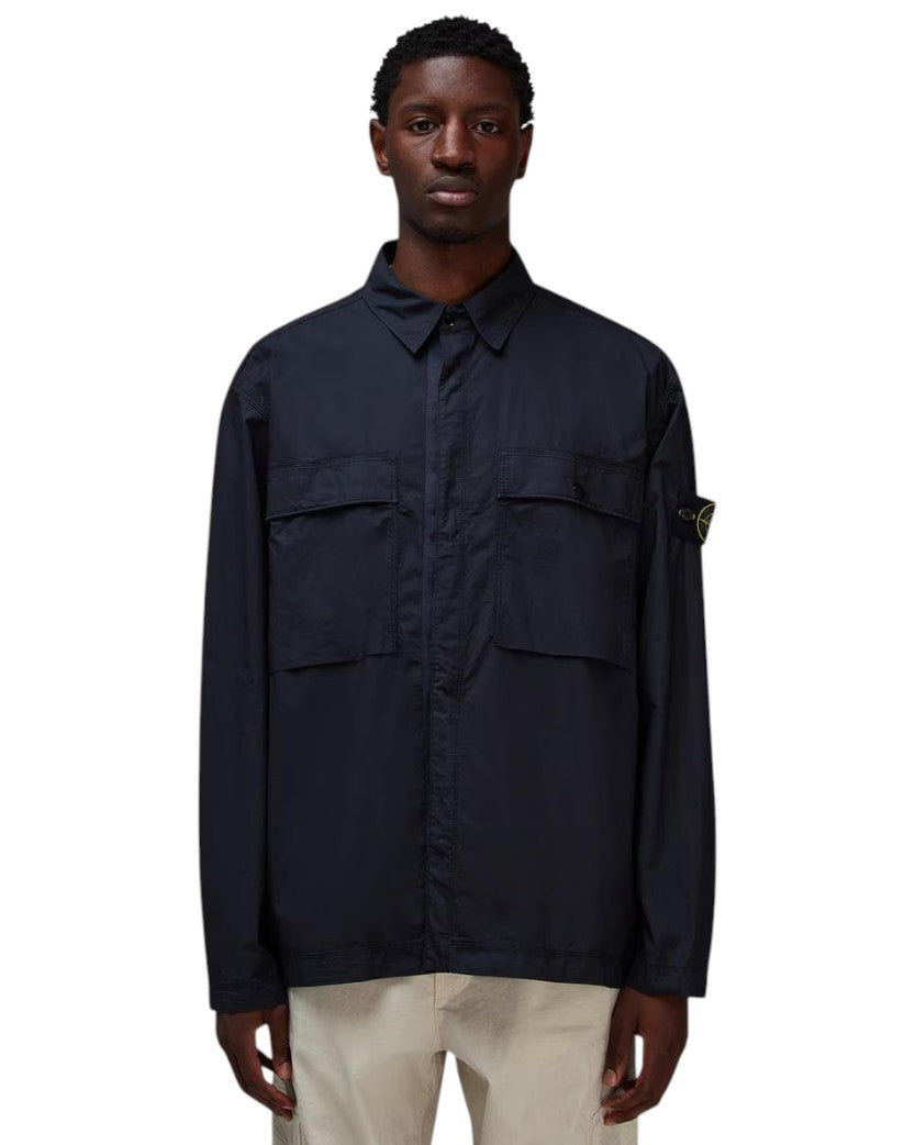 Stone Island 1200015 STRETCH COTTON TELA 'PARACADUTE Overshirt Navy Blue