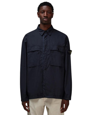 Stone Island 1200015 STRETCH COTTON TELA 'PARACADUTE Overshirt Navy Blue