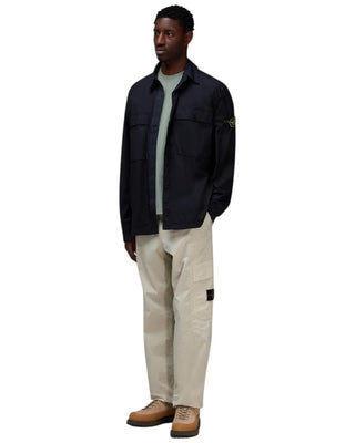 Stone Island 1200015 STRETCH COTTON TELA 'PARACADUTE Overshirt Navy Blue