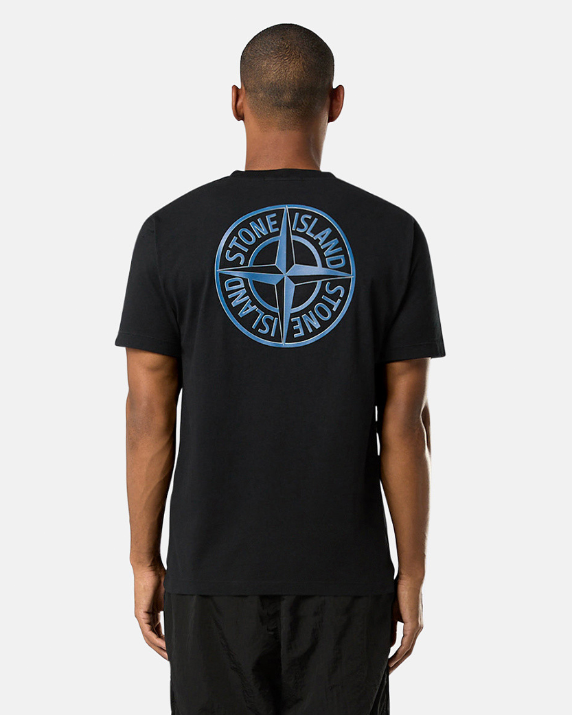 Stone Island 2NS81 Cotton Jersey 'Institutional Four' Print T-Shirt Black