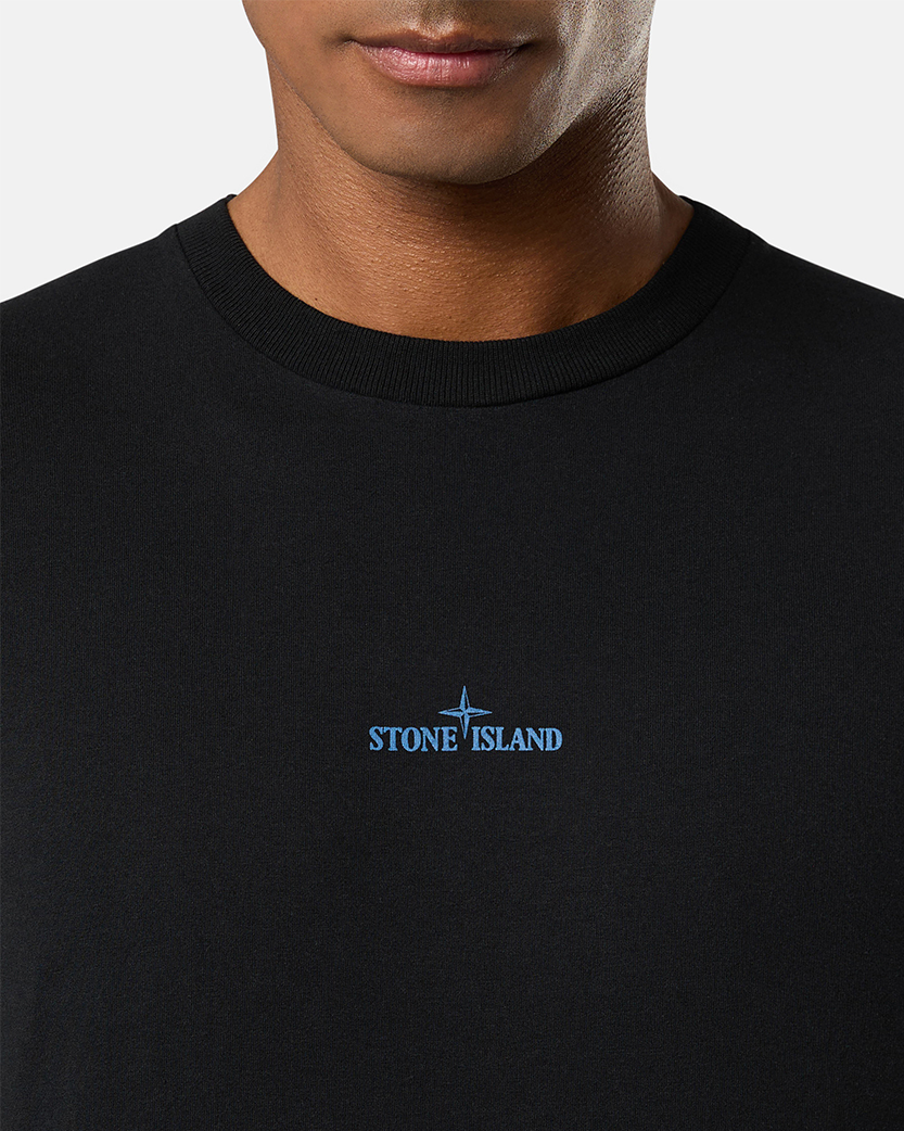 Stone Island 2NS81 Cotton Jersey 'Institutional Four' Print T-Shirt Black