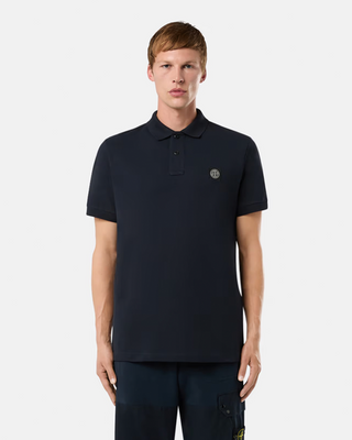 Stone Island 2SC17 Logo Polo T-Shirt Navy Blue