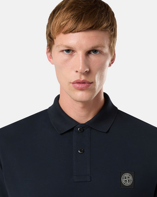 Stone Island 2SC17 Logo Polo T-Shirt Navy Blue