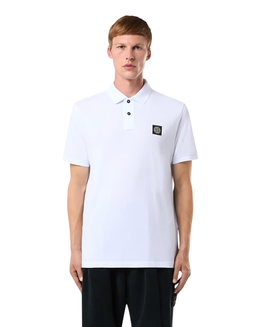 Stone Island 2SC17 Logo Polo T-Shirt White