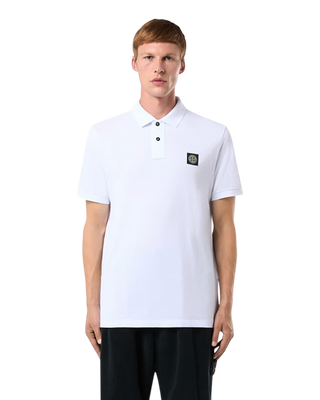 Stone Island 2SC17 Logo Polo T-Shirt White