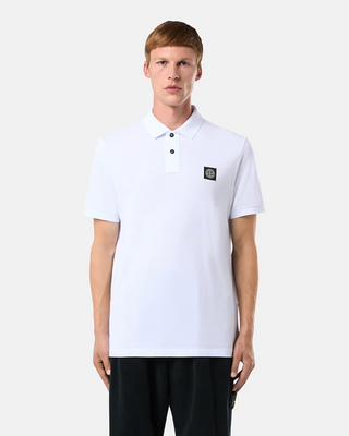 Stone Island 2SC17 Logo Polo T-Shirt White