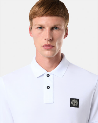 Stone Island 2SC17 Logo Polo T-Shirt White