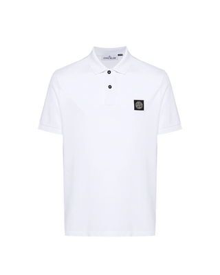 Stone Island 2SC17 Logo Polo T-Shirt White