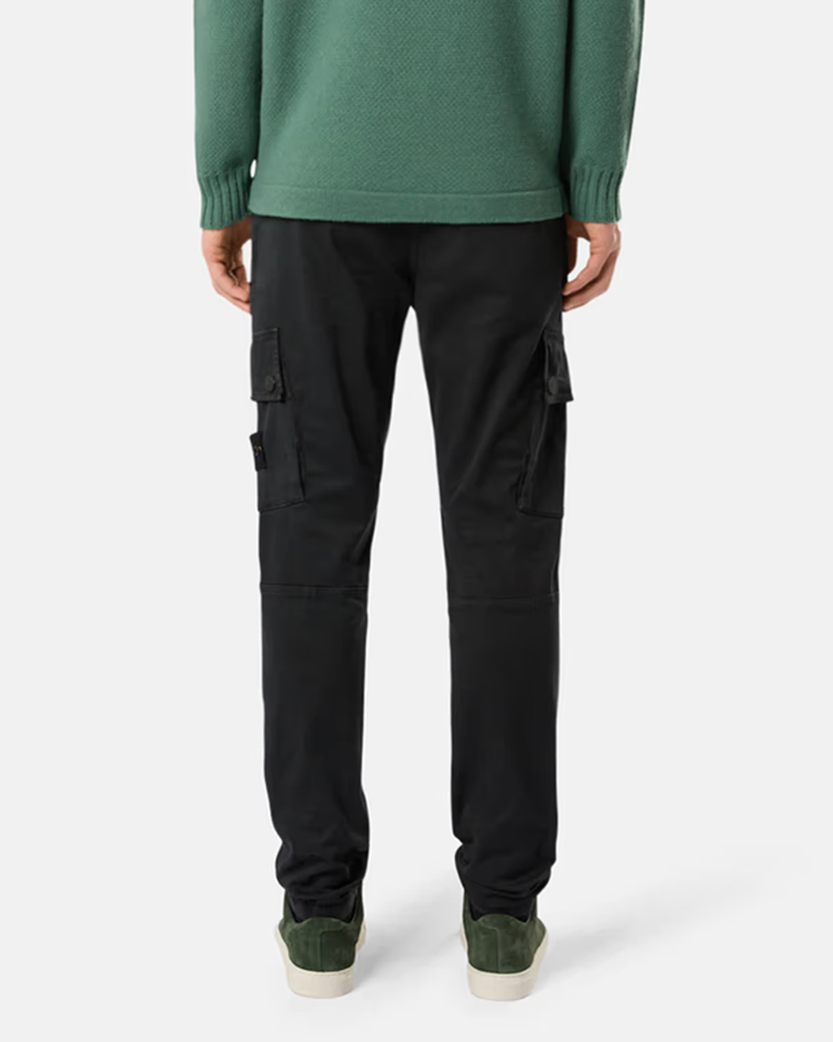 Stone Island 303L1 Cotton Logo Patch Pants Black
