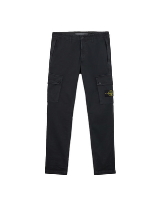 Stone Island 303L1 Cotton Logo Patch Pants Black