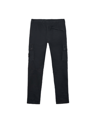 Stone Island 303L1 Cotton Logo Patch Pants Black