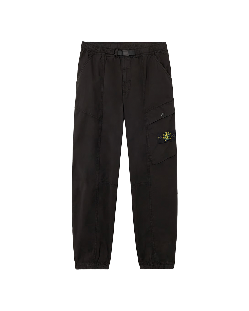 Stone Island 3100016 SUPIMA Cotton Twill Stretch-TC Cargo Pants Black