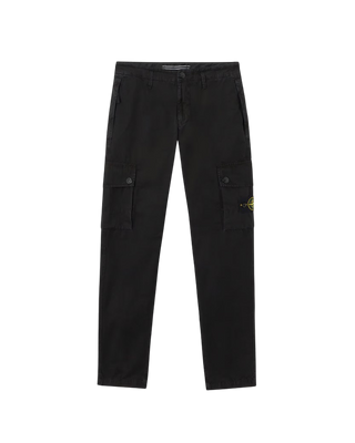 Stone Island 3100303 Brushed Organic Cotton Canvas 'OLD' Effect Pants Black