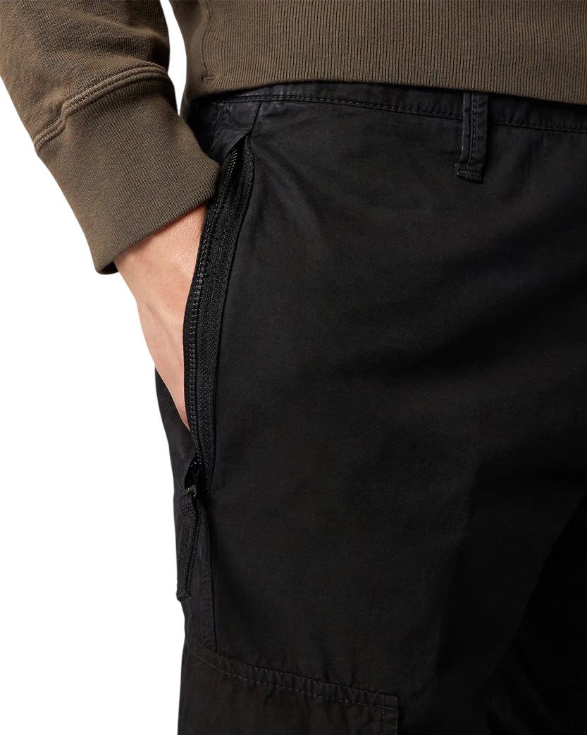 Stone Island 3100303 Brushed Organic Cotton Canvas 'OLD' Effect Pants Black