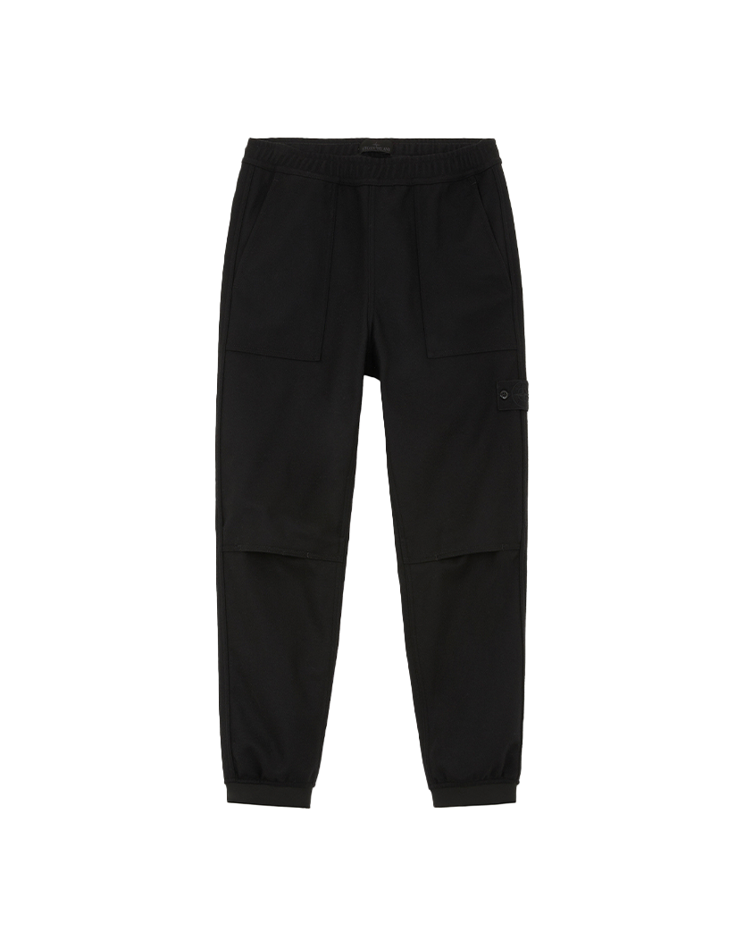 Stone Island 331F4 Wool Nylon Flannel Ghost Jogger Pants Black