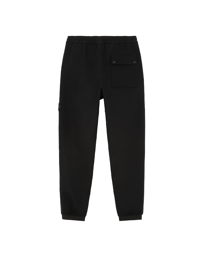 Stone Island 331F4 Wool Nylon Flannel Ghost Jogger Pants Black