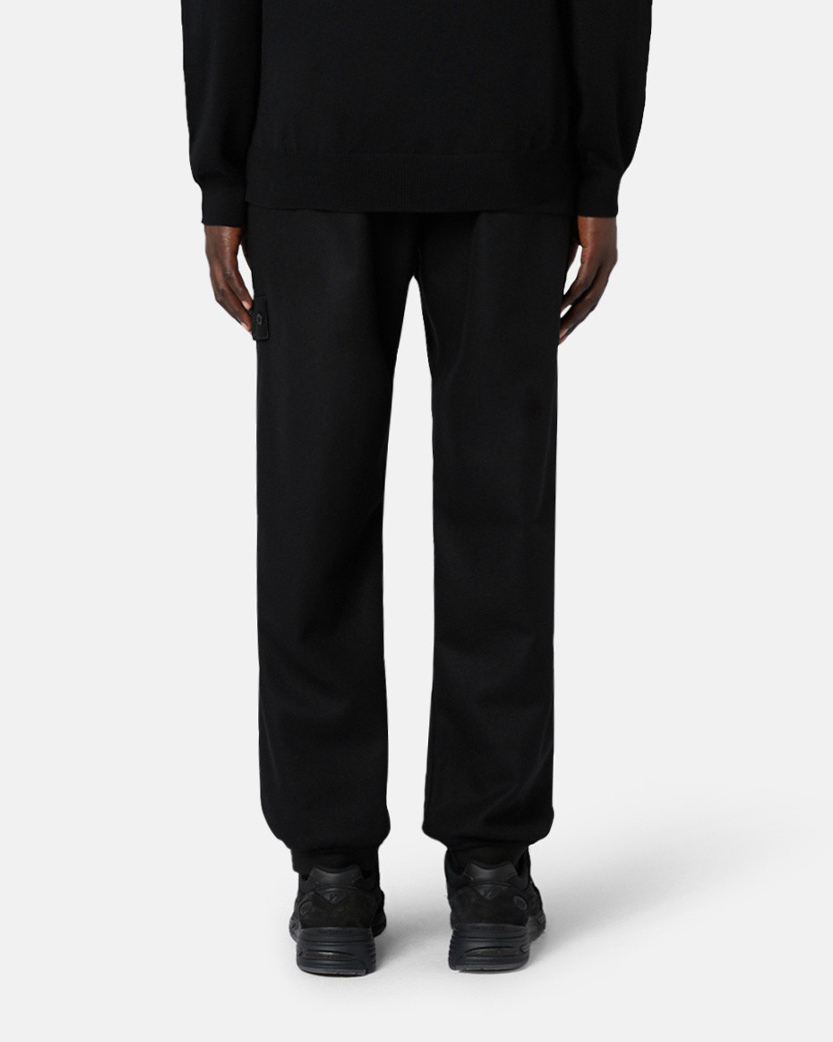 Stone Island 331F4 Wool Nylon Flannel Ghost Jogger Pants Black