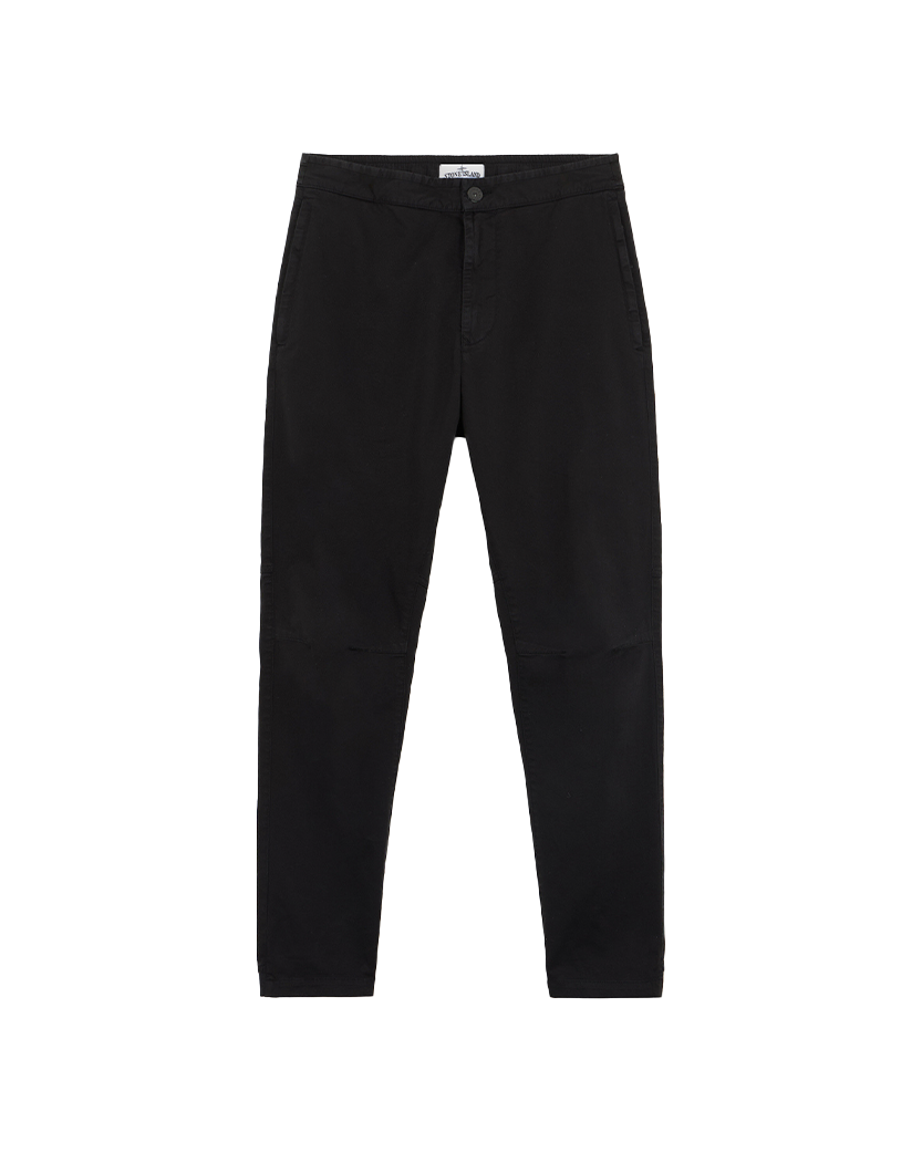 Stone Island 34008 Organic Cotton Satin Stretch Pants Black